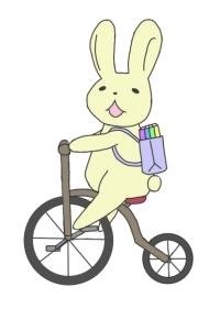 自転車に乗ったよむらびのイラスト画像